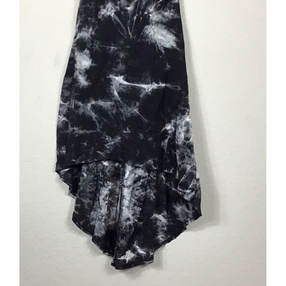 Ginger G Tie Dye Hi-Low Tank Dress Womens Small Black White Sleeveless Stretch - Picture 4 of 8